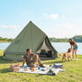 Outsunny Teepee Tent Waterproof Camping Tent With Detachable Stove Jack Ground Sheet And Carry Bag