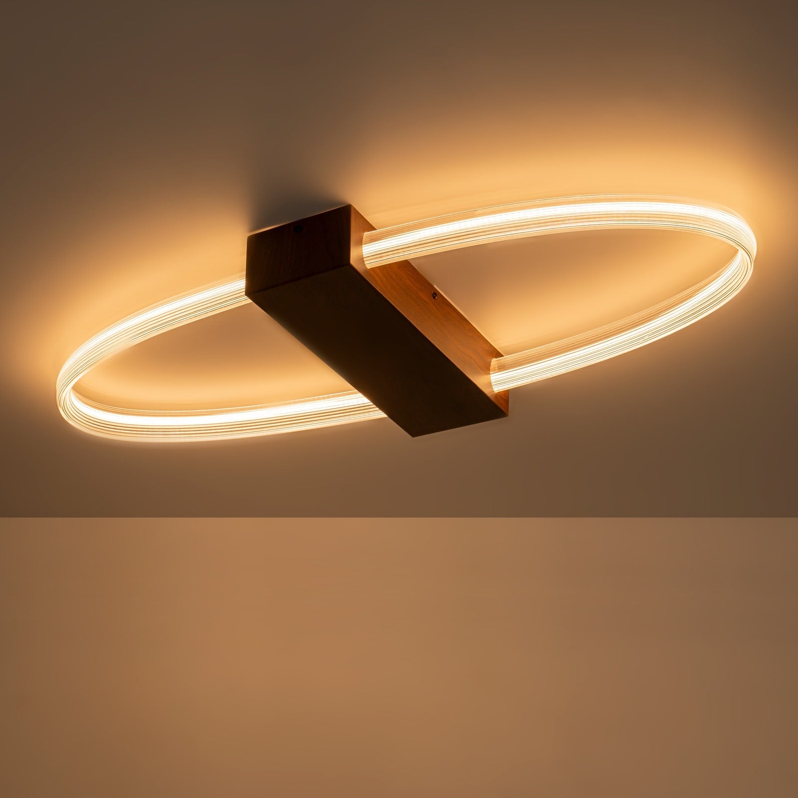 Oval Clear Ribbed Acrylic Led Flush Mount Ceiling Light Dimmable Dia.31.5 In