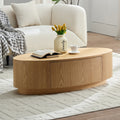 Oval Coffee Table Accent Table With Drawer Elegant Side Table Sofa Table Natural Center Table End Table