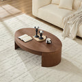 Oval Coffee Table Simple Center Table For Living Room Walnut Side Table Sofa Table Accent Table Tea Table