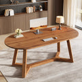Oval Desk Home Office Furniture Solid Wood 63 Inch Writing Table