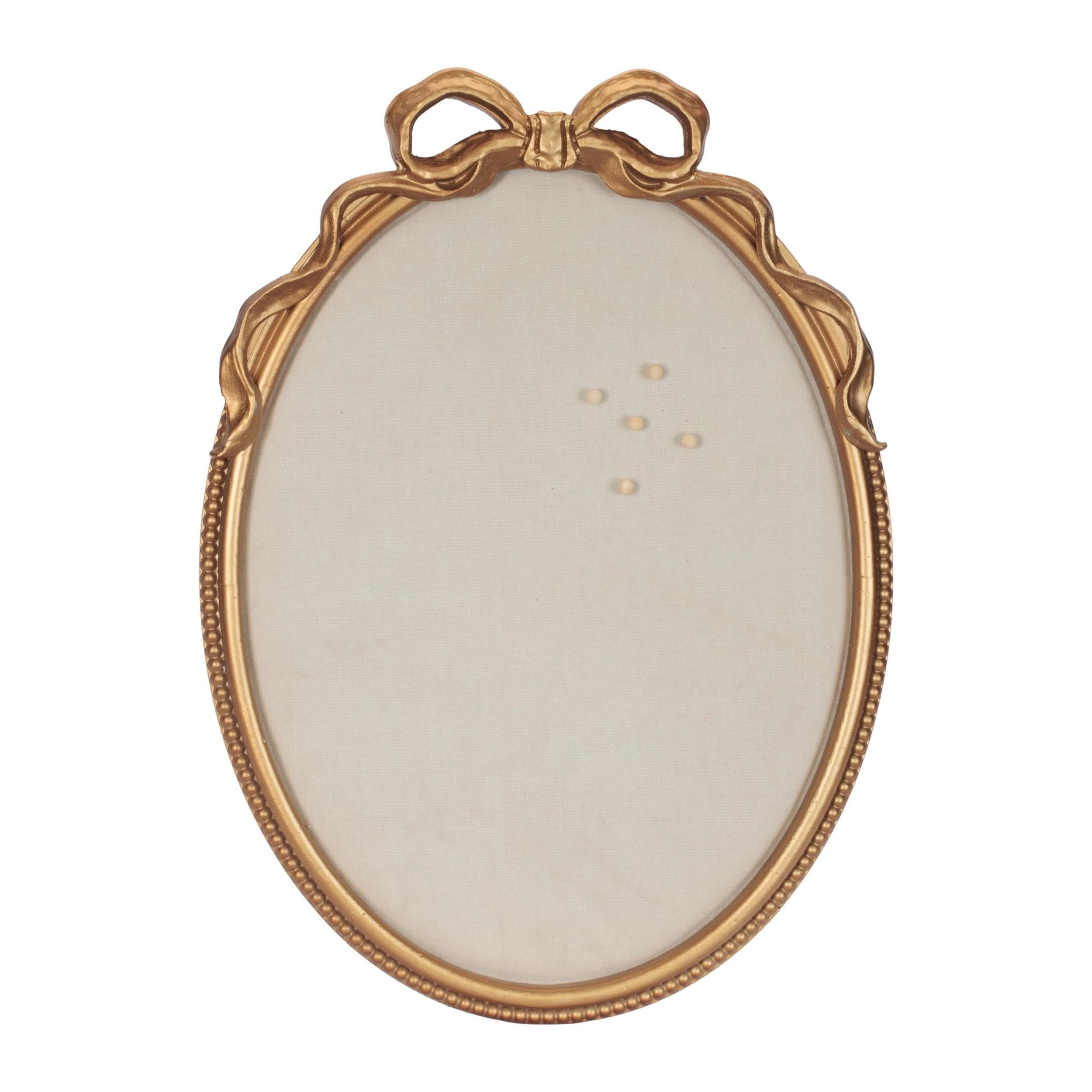 Oval Pin Board Frame With Elegant Bow Accent 23.5 H