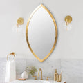 Oval Shape Metal Frame Wall Mirror Gold