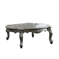 Oval Shaped Wooden Coffee Table With Cabriole Leg Support Silver