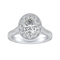 Auriya 2 1 4Ctw Halo Oval Diamond Engagement Ring 18K Gold Gia Certified