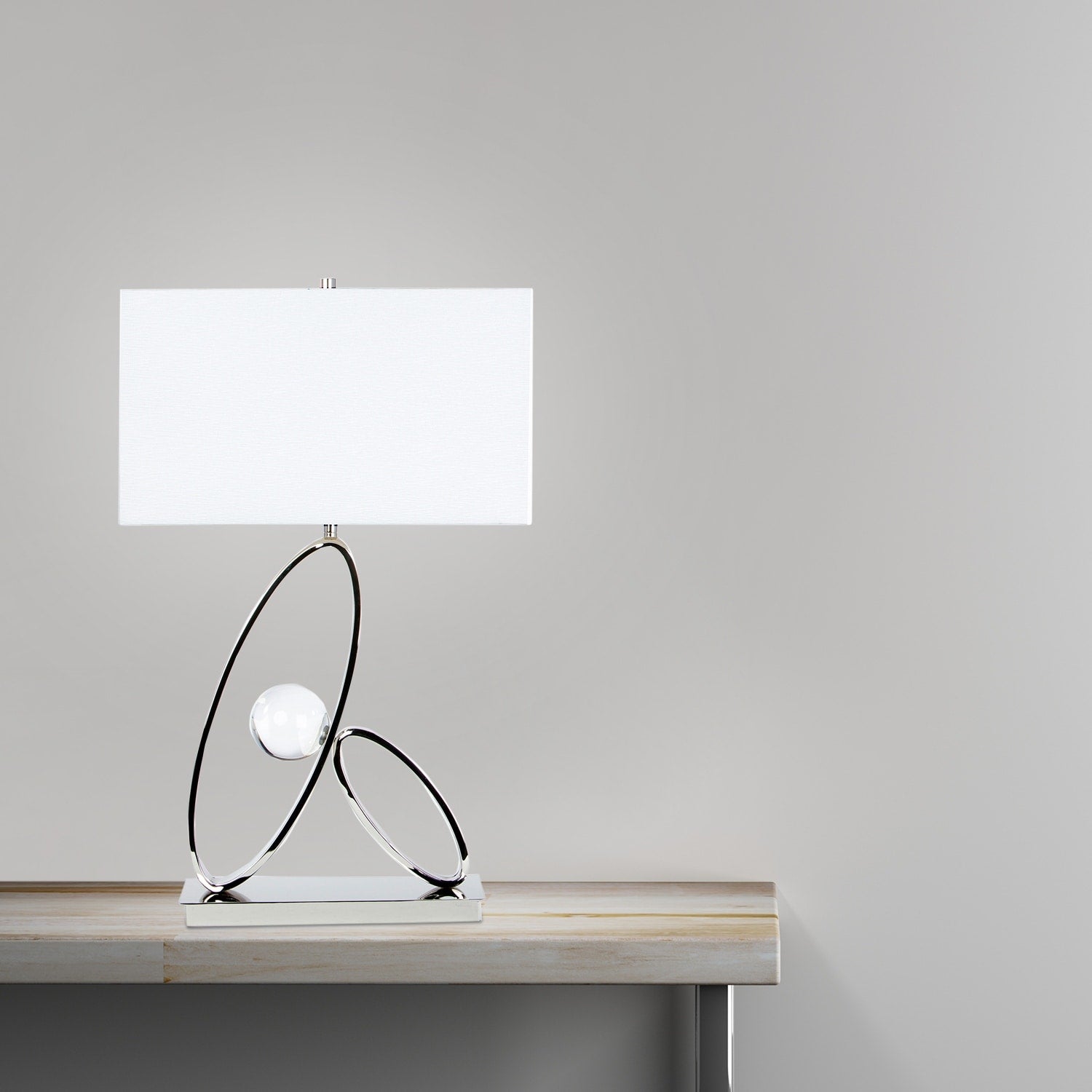 Ovals With Crystal Ball Table Lamp