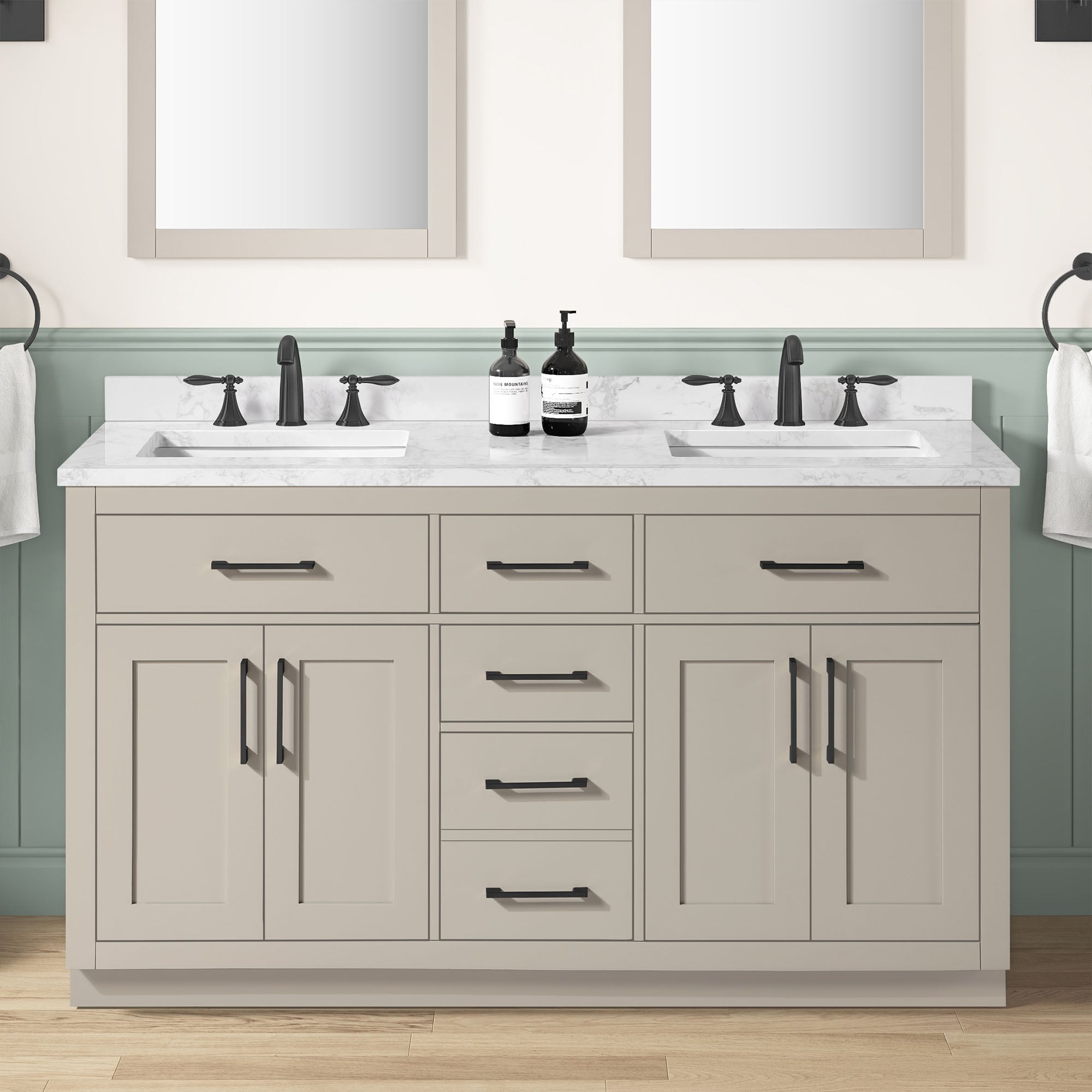 Ove Decors 15Vva Alo260 Athea 60 Free Standing Double Basin Vanity