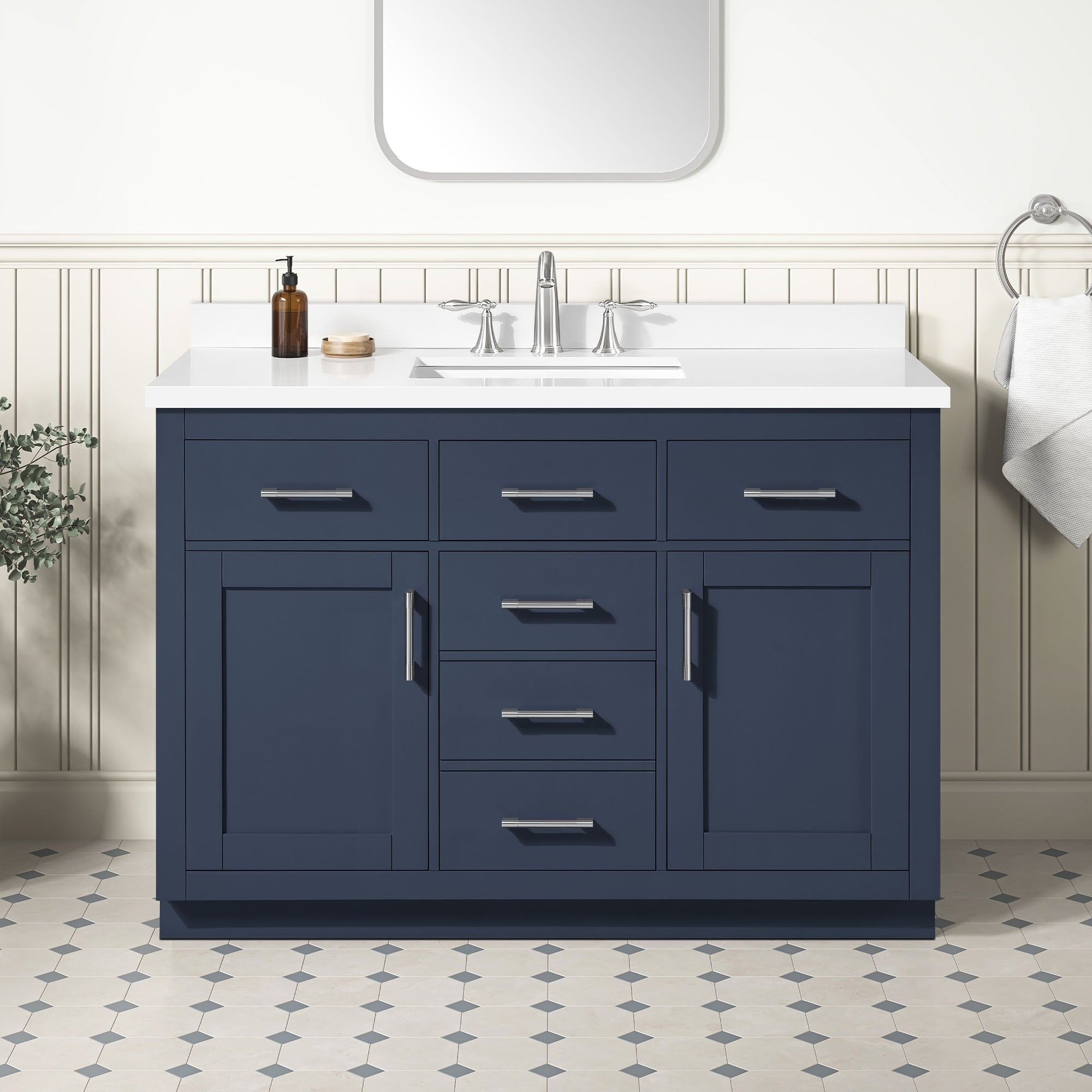 Ove Decors 15Vva Bai348 Bailey 48 Free Standing Single Basin Vanity