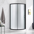 Ove Decors Breeze 32 In. Black Shower Kit With Frosted Glass Panels And Base Included