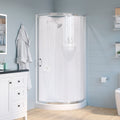 Ove Decors Breeze 32 In. Satin Nickel Shower Kit With Clear Glass Panels Walls And Base Included