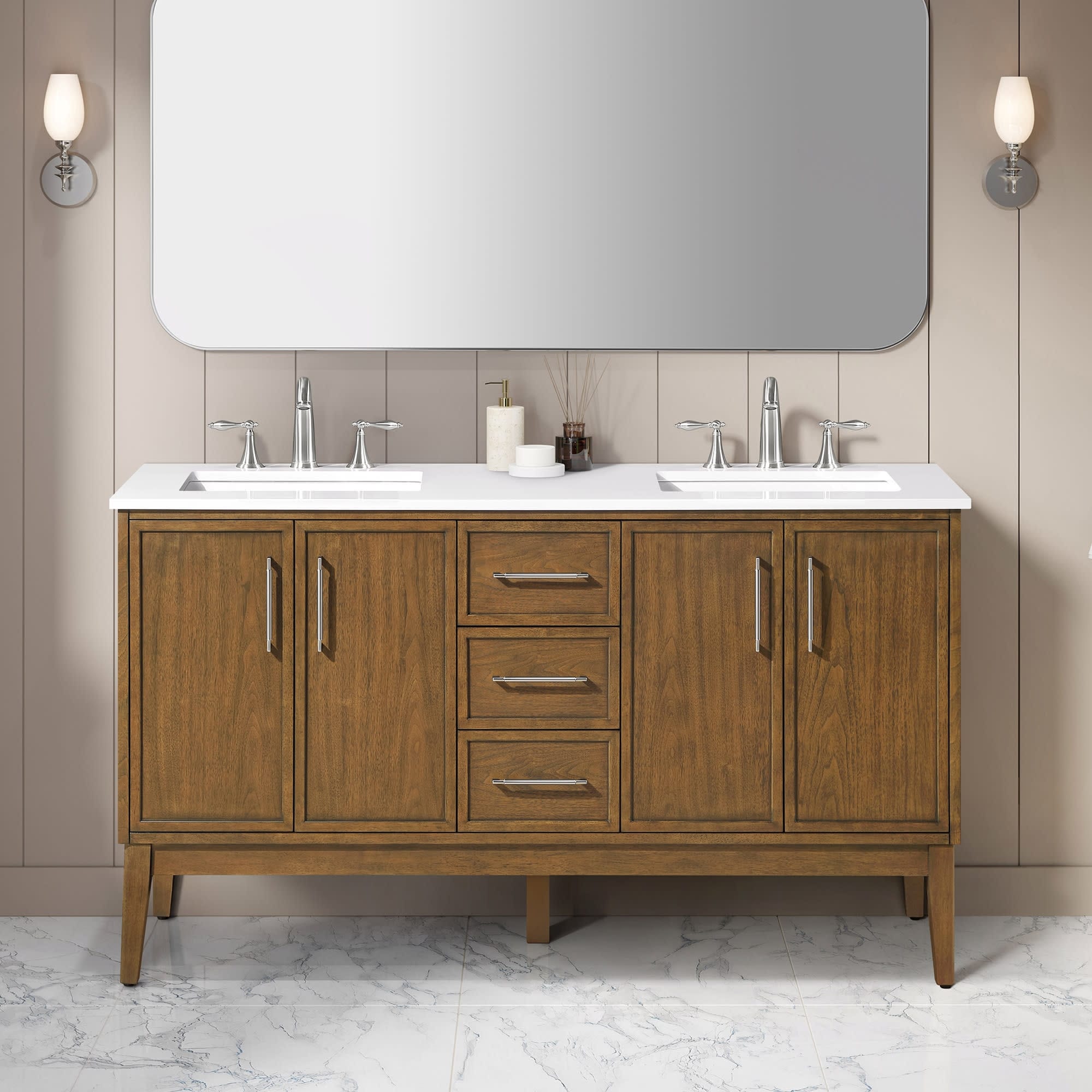 Ove Decors Kira 60R Kira 60 Free Standing Double Basin Vanity Set