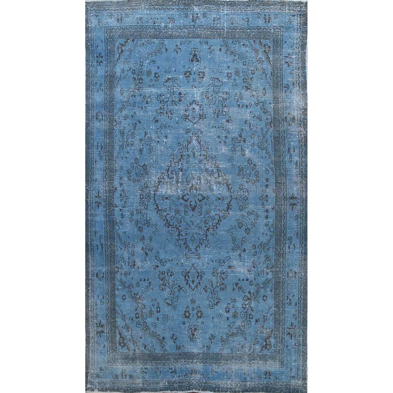 Over Dye Floral Hamedan Persian Area Rug Wool Handmade Carpet 68 X 96