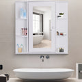 Over The Sink Bathroom Storage Organizer Cabinet With Mirrored Door And Multiple Shelves