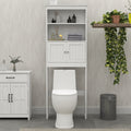 Over The Toilet Rack 2 Tier Toilet Bathroom Spacesaver Storage Shelf With 2 Doors Wood Storage Organizer Cabinet
