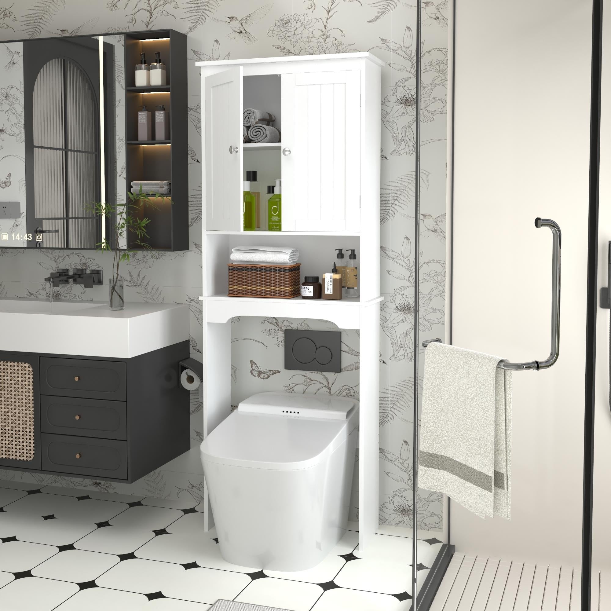 Over The Toilet Storage Cabinet Bathroom Shelf Over Toilet Bathroom Storage Cabinet Organizer With Open Shelf