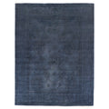 Overdye Hand Knotted New Zealand Wool Navy Area Rug 10 X 14