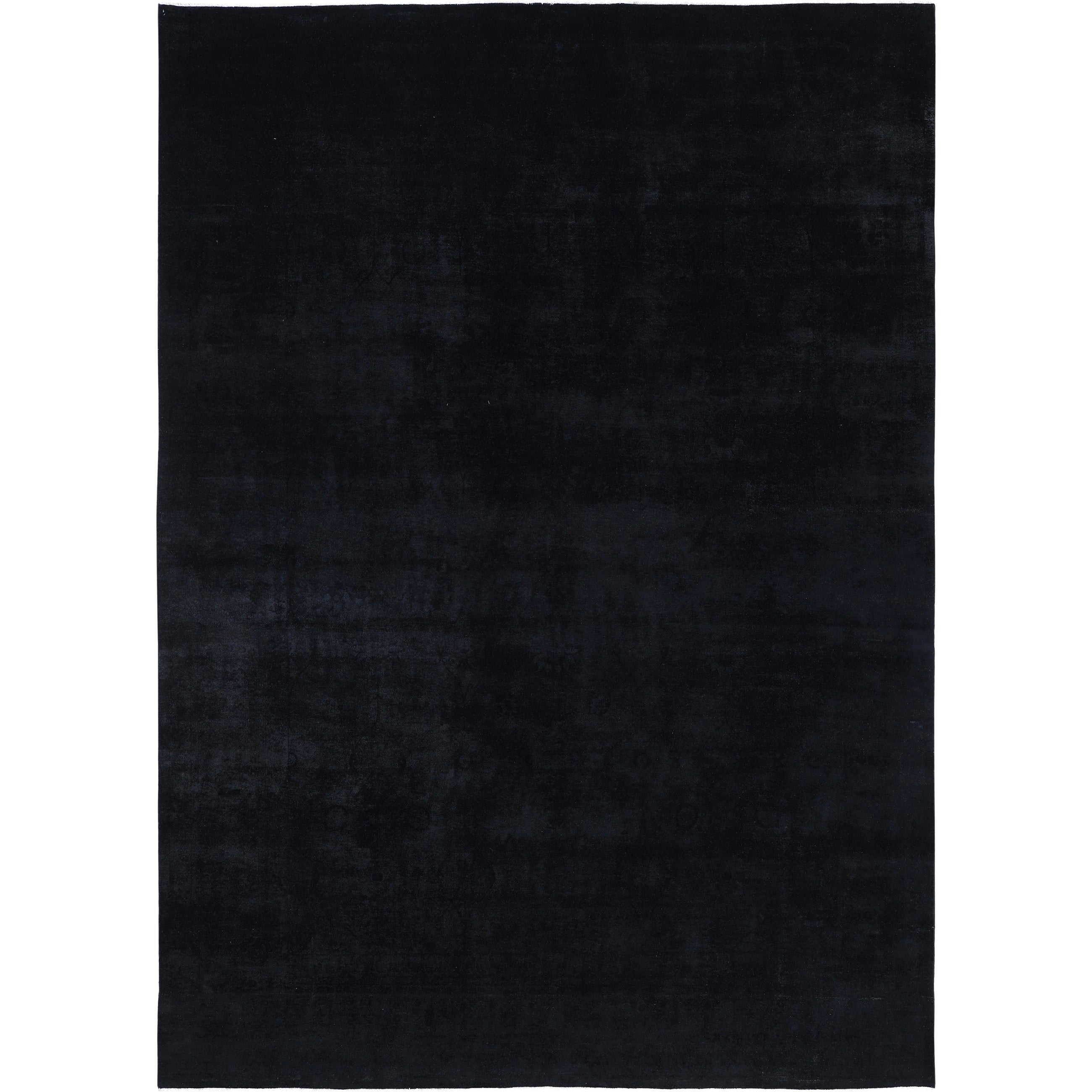 Overdyed Hand Knotted Wool Modern Contemporary Black Area Rug 10 1 X 14 5