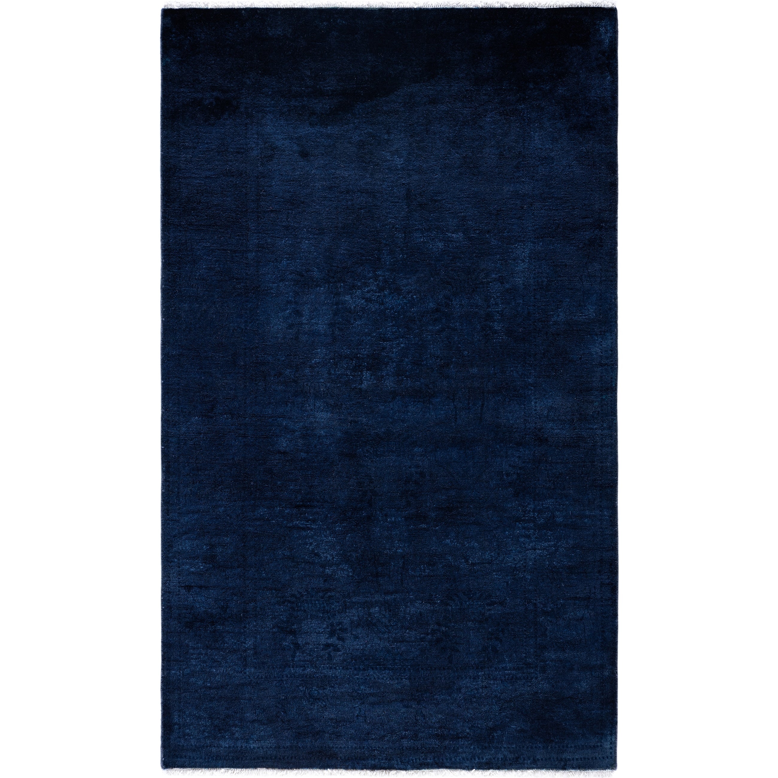 Overdyed Hand Knotted Wool Modern Contemporary Black Area Rug 3 2 X 5 1