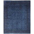 Overdyed Hand Knotted Wool Modern Contemporary Black Area Rug 8 1 X 10 5