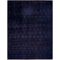 Overdyed Hand Knotted Wool Modern Contemporary Black Area Rug 9 2 X 11 7