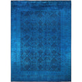 Overdyed Hand Knotted Wool Modern Contemporary Blue Area Rug 10 1 X 13 10