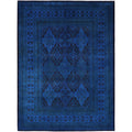 Overdyed Hand Knotted Wool Modern Contemporary Blue Area Rug 10 2 X 14 1