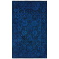 Overdyed Hand Knotted Wool Modern Contemporary Blue Area Rug 3 1 X 5 1