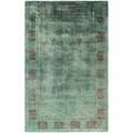 Overdyed Hand Knotted Wool Modern Contemporary Blue Area Rug 4 11 X 7 8