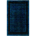 Overdyed Hand Knotted Wool Modern Contemporary Blue Area Rug 5 10 X 9 4