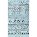 Overdyed Hand Knotted Wool Modern Contemporary Blue Area Rug 5 1 X 8 4