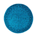 Overdyed Hand Knotted Wool Modern Contemporary Blue Area Rug 6 2 X 6 3