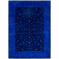 Overdyed Hand Knotted Wool Modern Contemporary Blue Area Rug 8 0 X 11 0