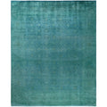 Overdyed Hand Knotted Wool Modern Contemporary Blue Area Rug 8 3 X 10 1