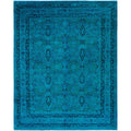 Overdyed Hand Knotted Wool Modern Contemporary Blue Area Rug 8 3 X 10 1