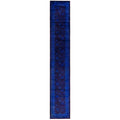 Overdyed Hand Knotted Wool Modern Contemporary Blue Runner 2 6 X 14 8
