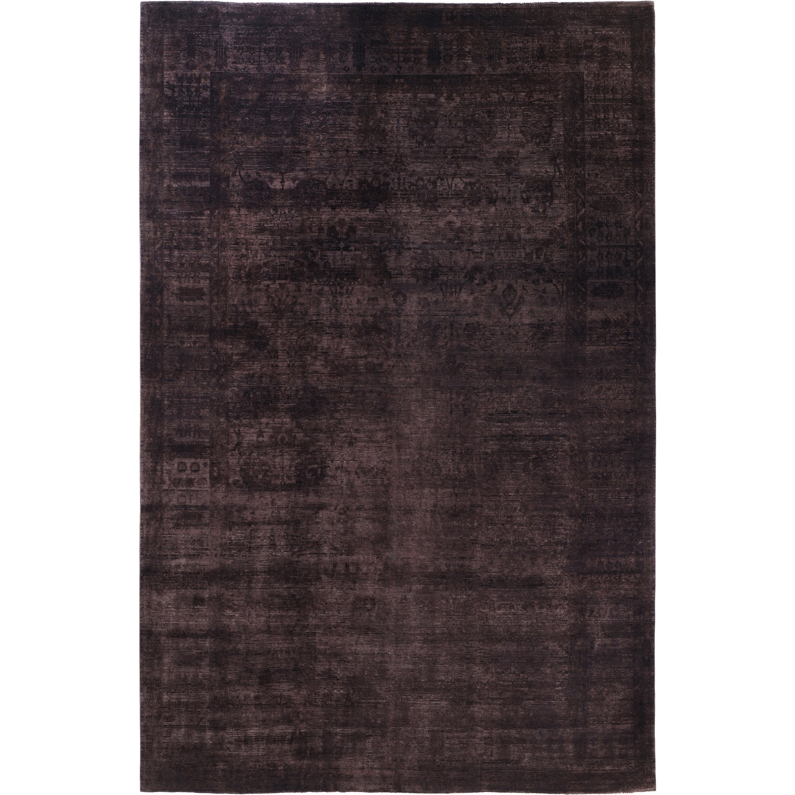 Overdyed Hand Knotted Wool Modern Contemporary Brown Area Rug 10 0 X 15 5