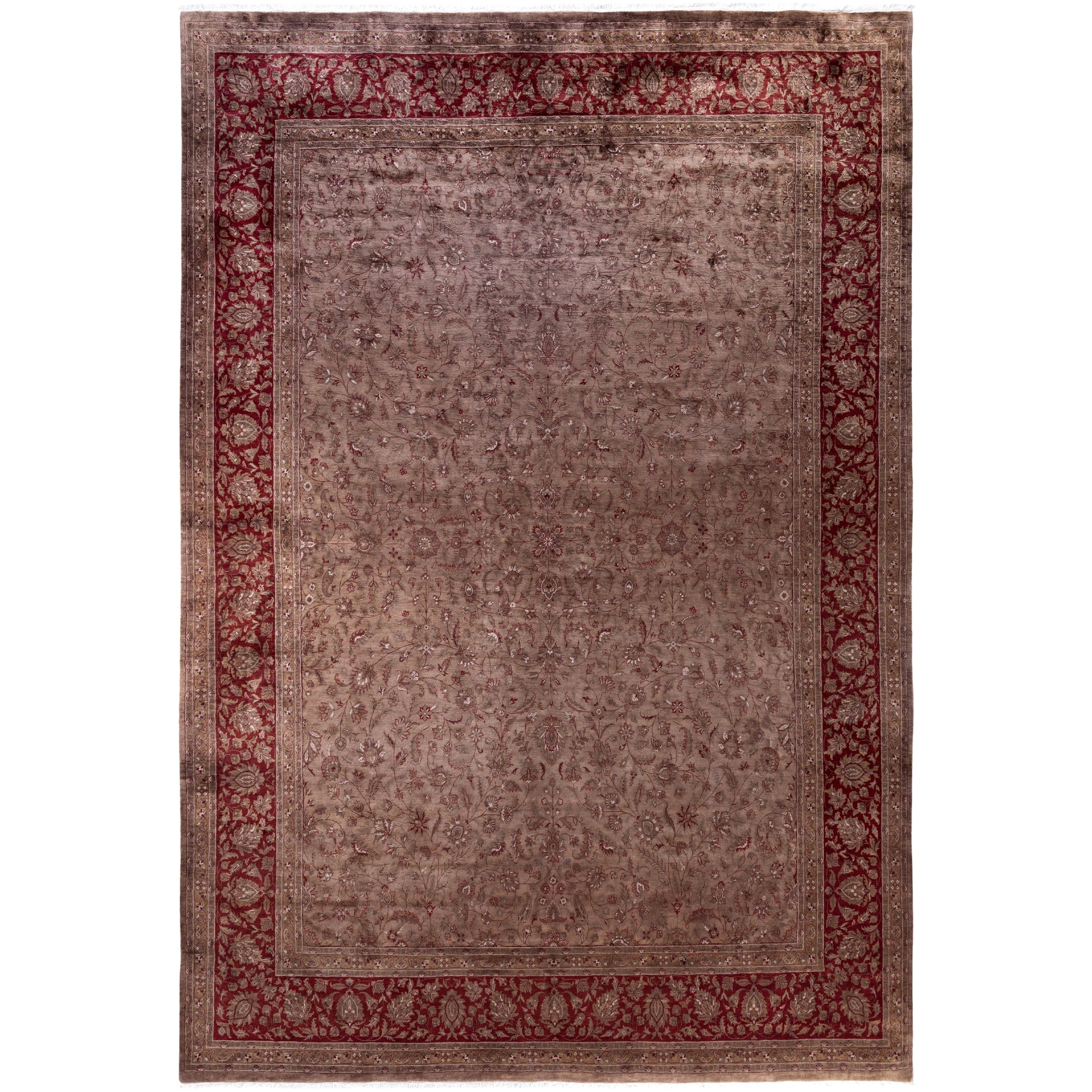 Overdyed Hand Knotted Wool Modern Contemporary Brown Area Rug 10 1 X 14 6