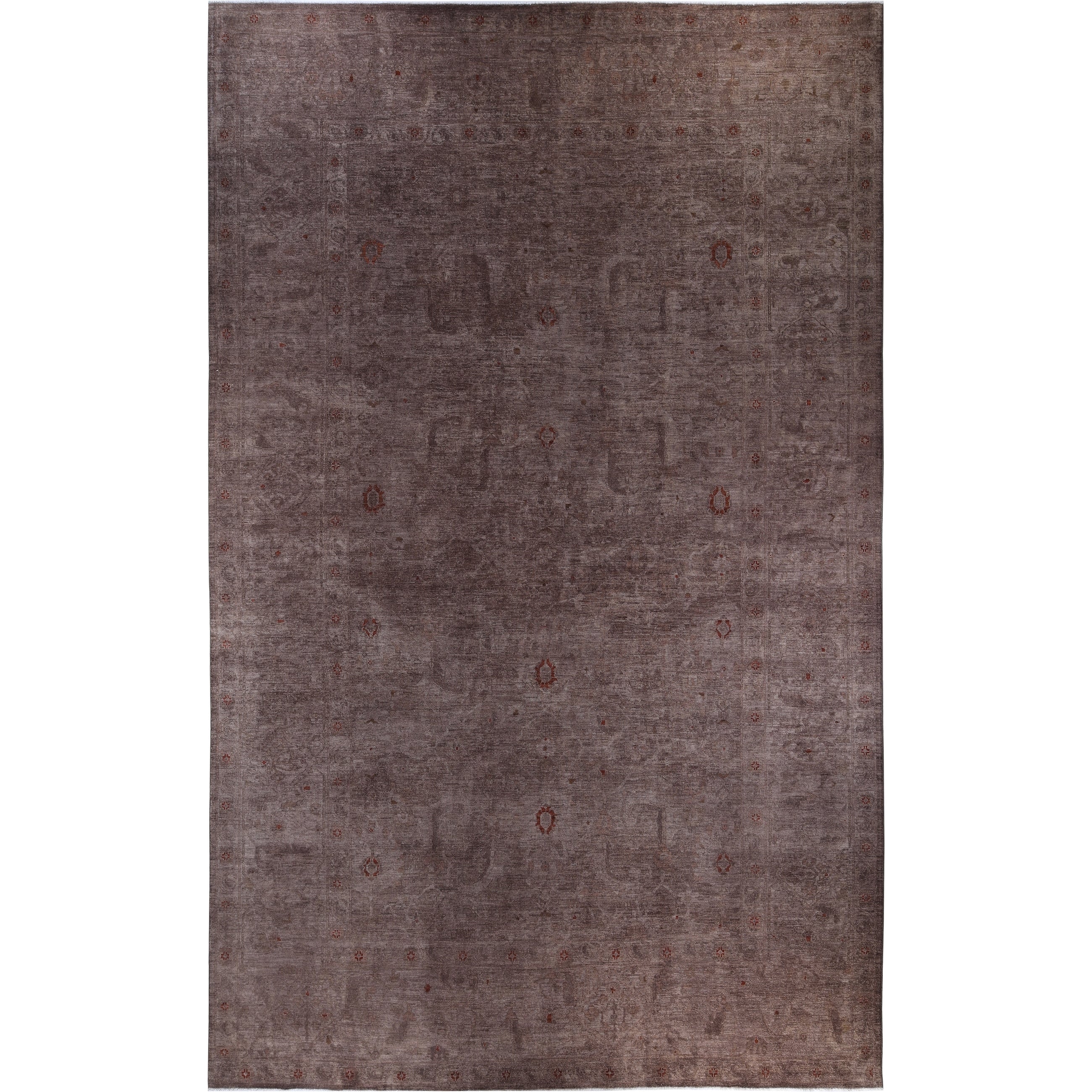Overdyed Hand Knotted Wool Modern Contemporary Brown Area Rug 12 0 X 18 6