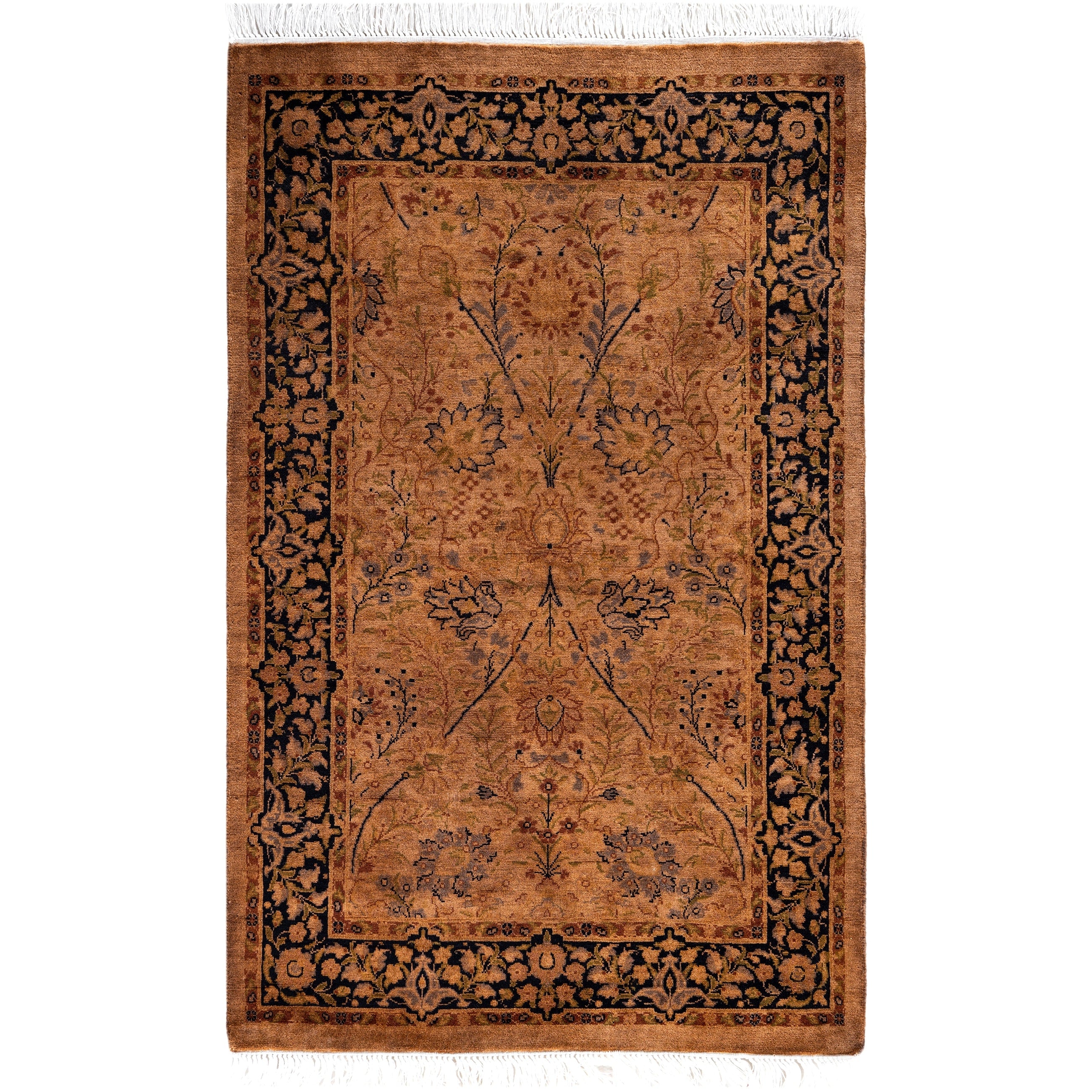 Overdyed Hand Knotted Wool Modern Contemporary Brown Area Rug 2 7 X 4 1