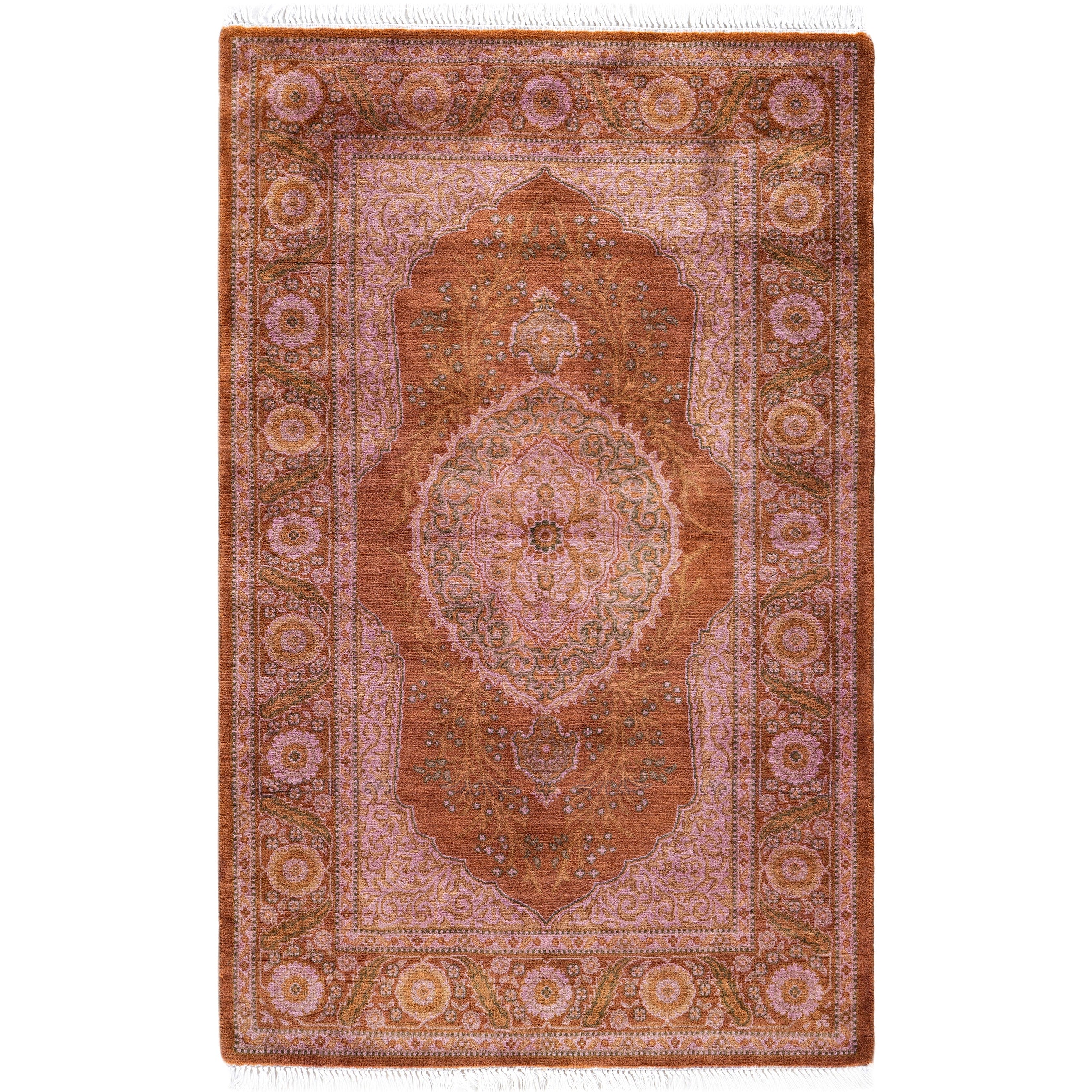 Overdyed Hand Knotted Wool Modern Contemporary Brown Area Rug 2 8 X 4 3