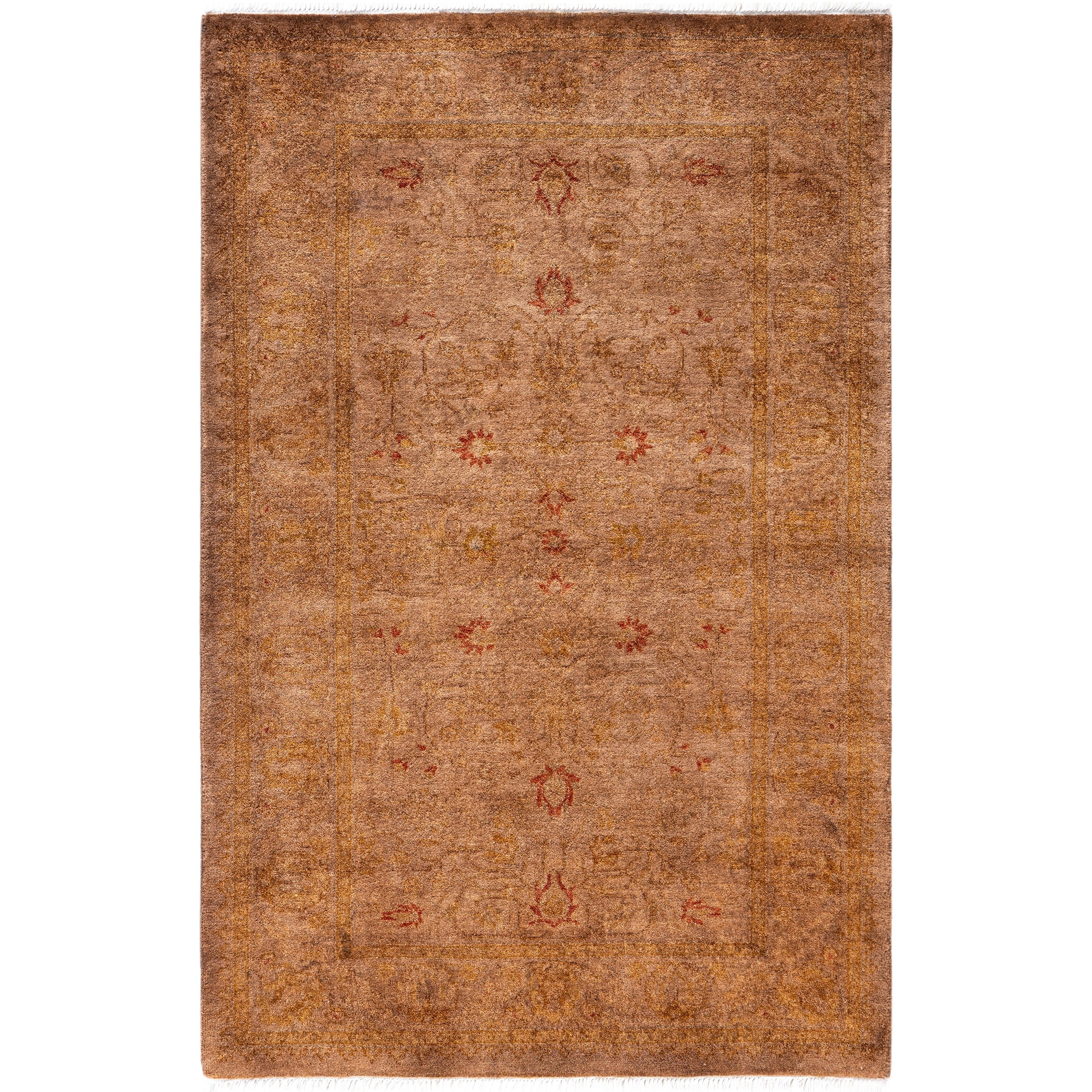 Overdyed Hand Knotted Wool Modern Contemporary Brown Area Rug 2 9 X 4 3