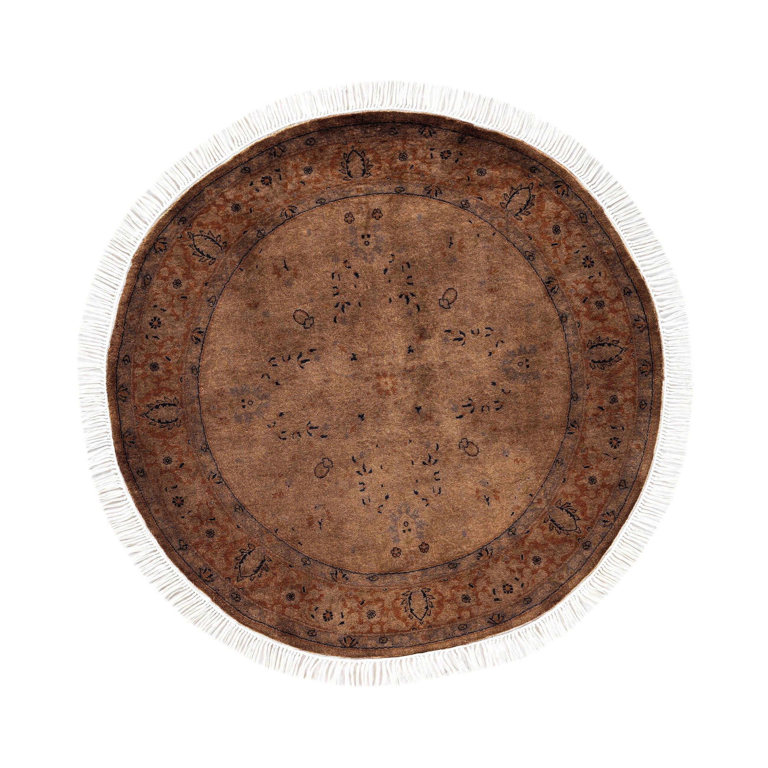 Overdyed Hand Knotted Wool Modern Contemporary Brown Area Rug 3 1 X 3 1