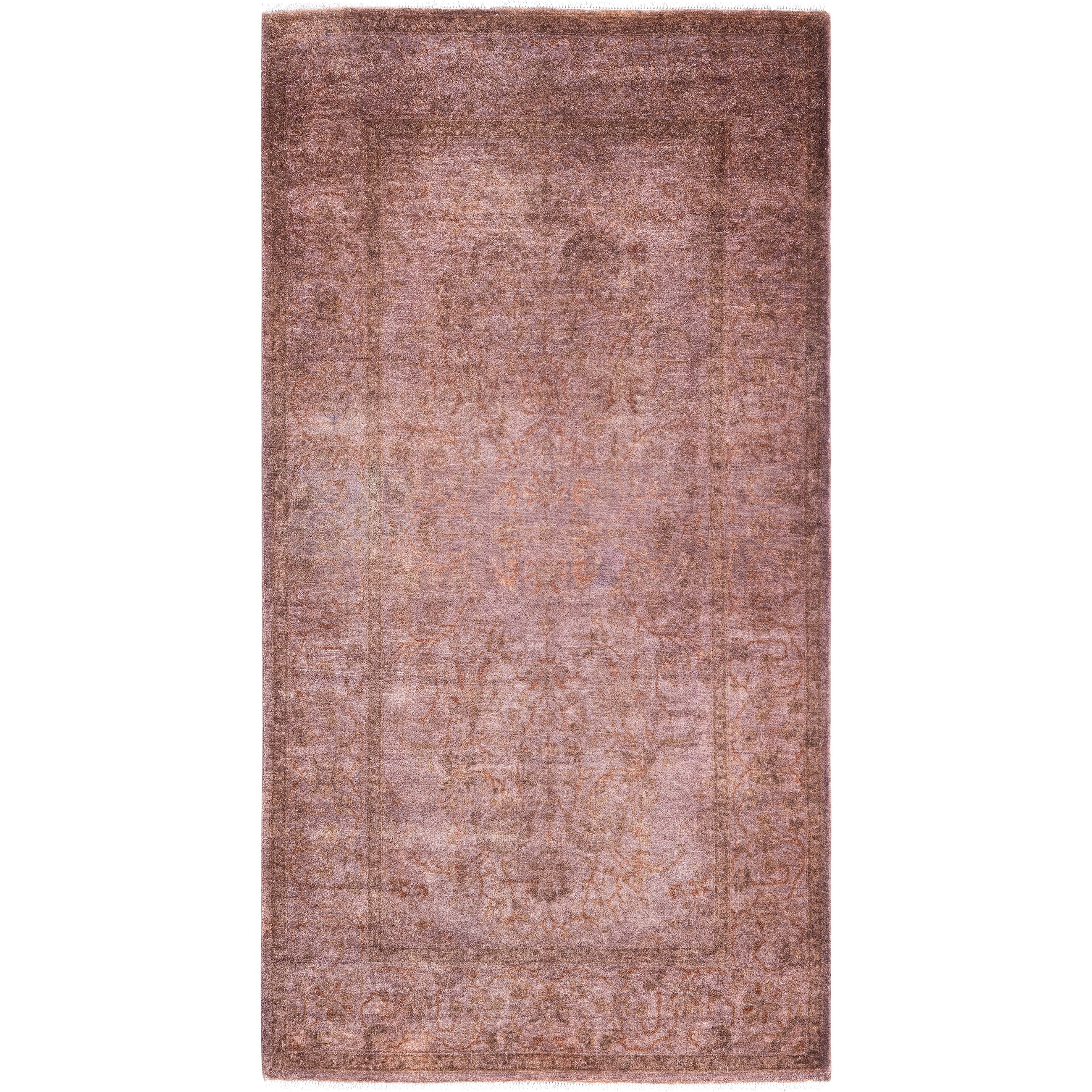 Overdyed Hand Knotted Wool Modern Contemporary Brown Area Rug 3 1 X 5 5