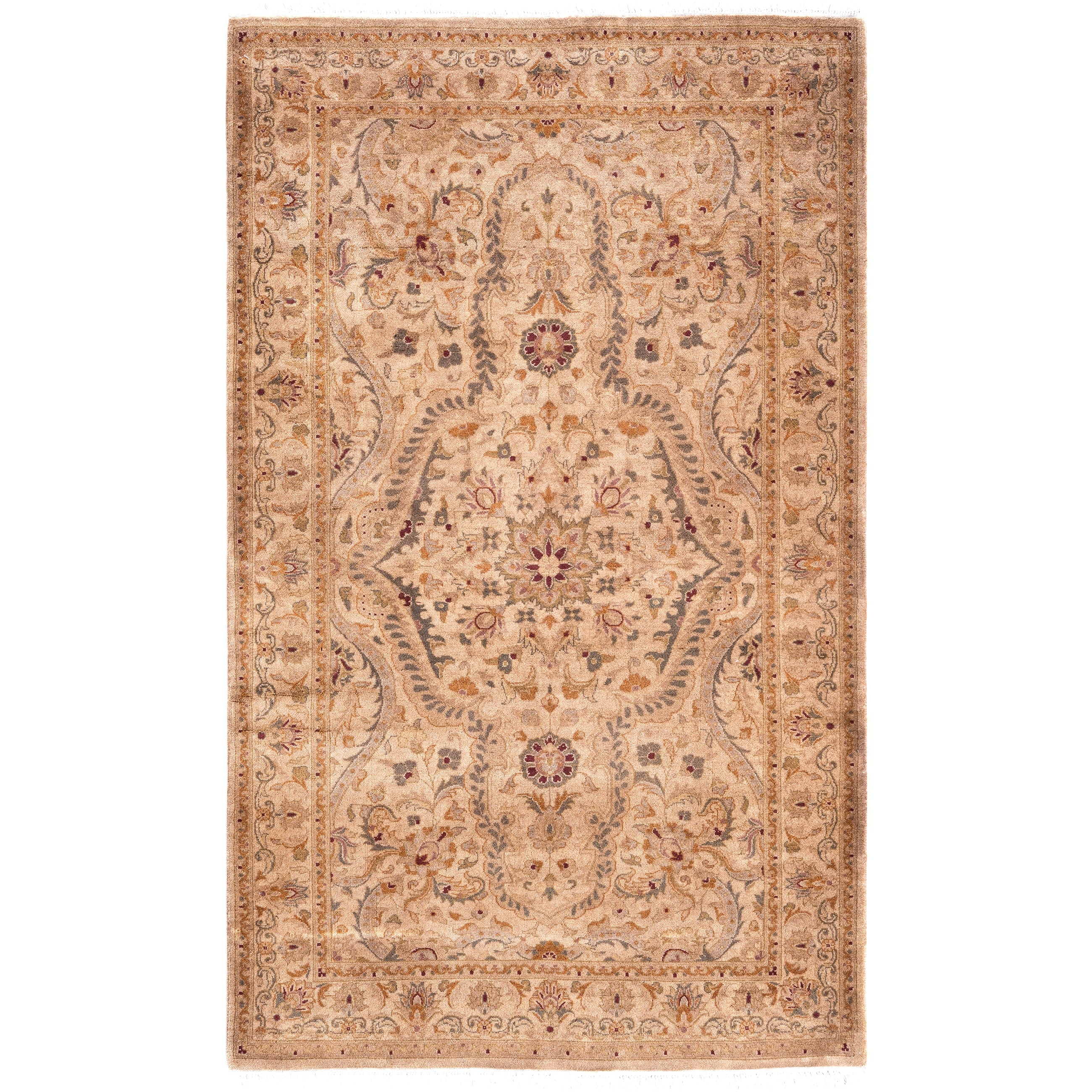 Overdyed Hand Knotted Wool Modern Contemporary Brown Area Rug 3 2 X 5 2