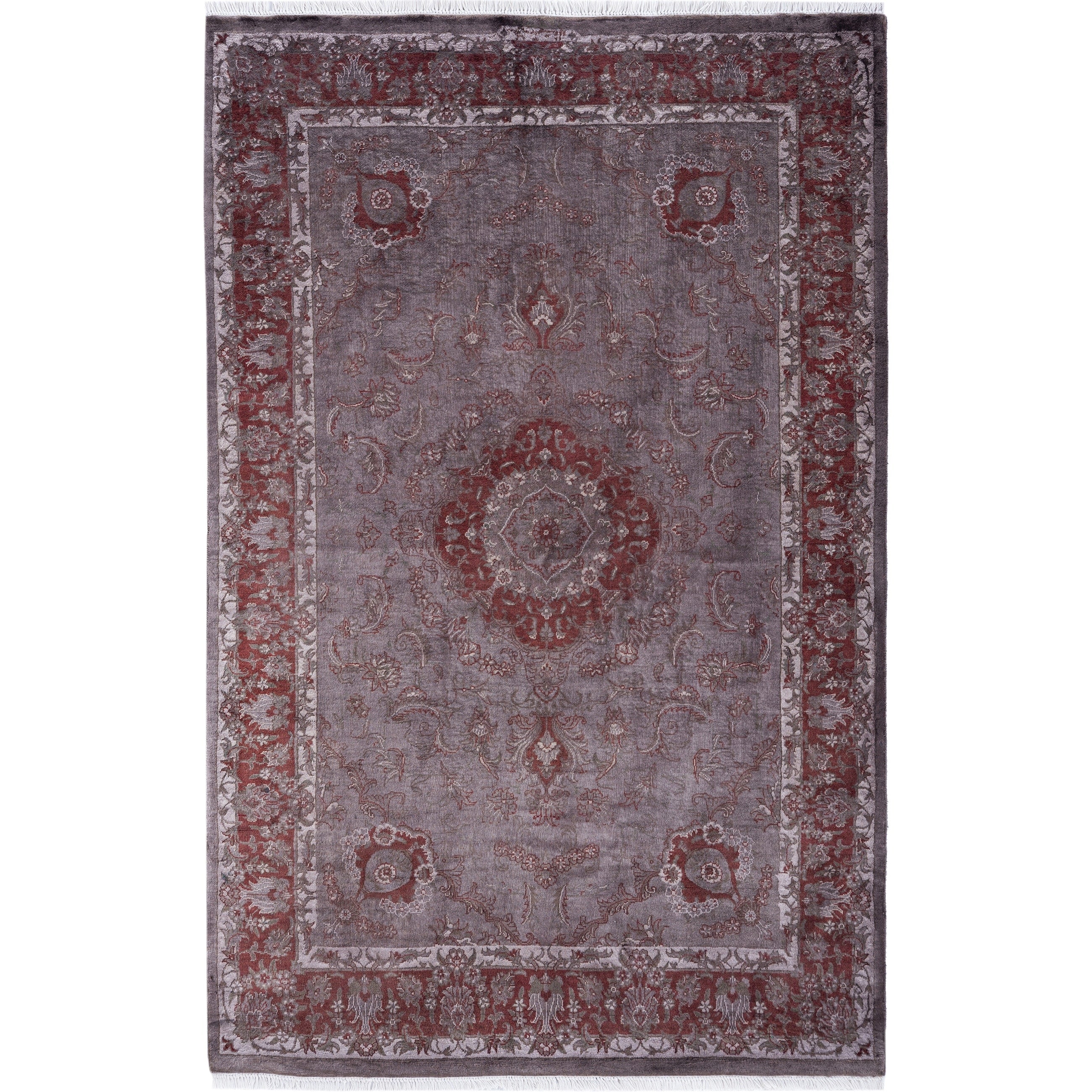 Overdyed Hand Knotted Wool Modern Contemporary Brown Area Rug 4 2 X 6 4