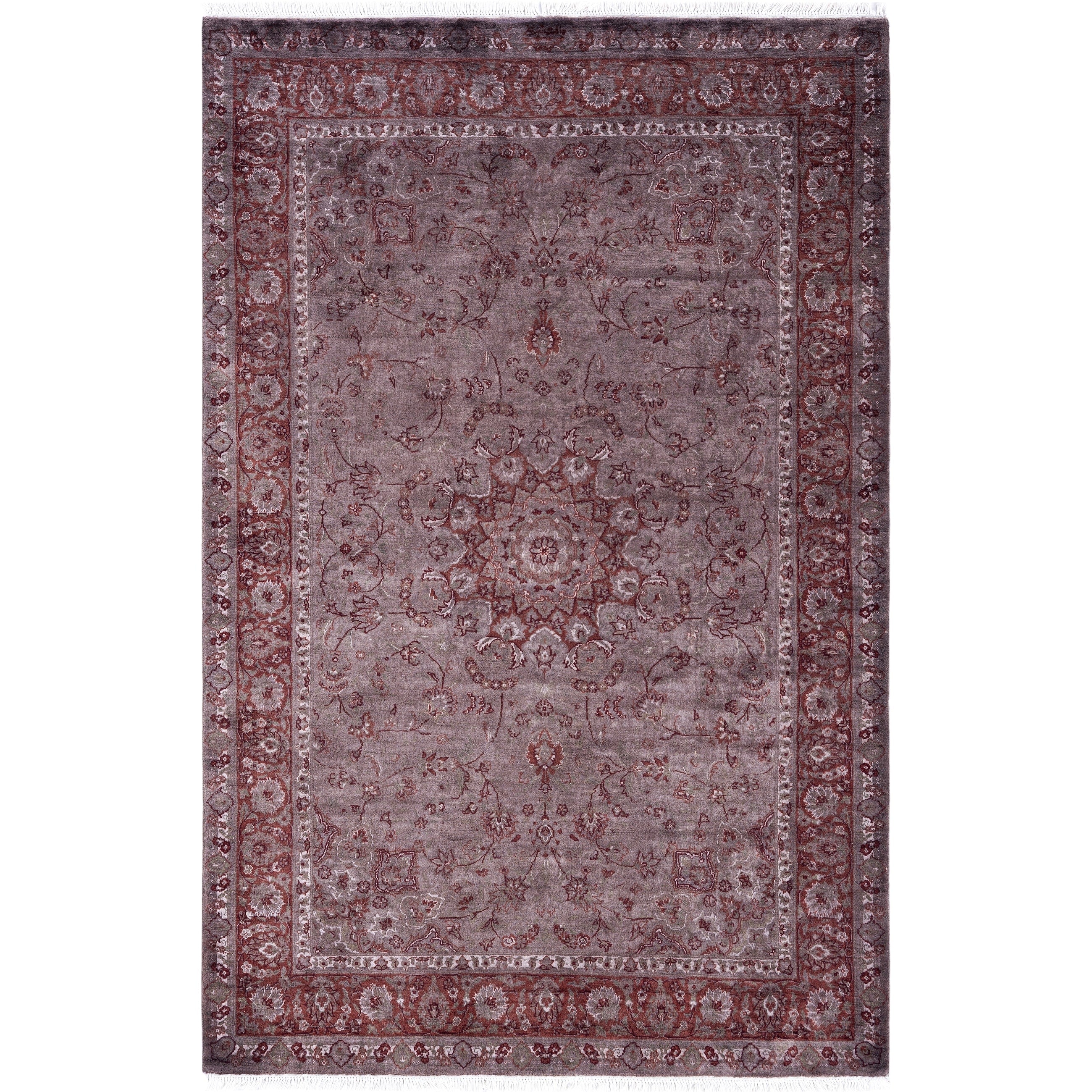 Overdyed Hand Knotted Wool Modern Contemporary Brown Area Rug 4 2 X 6 5