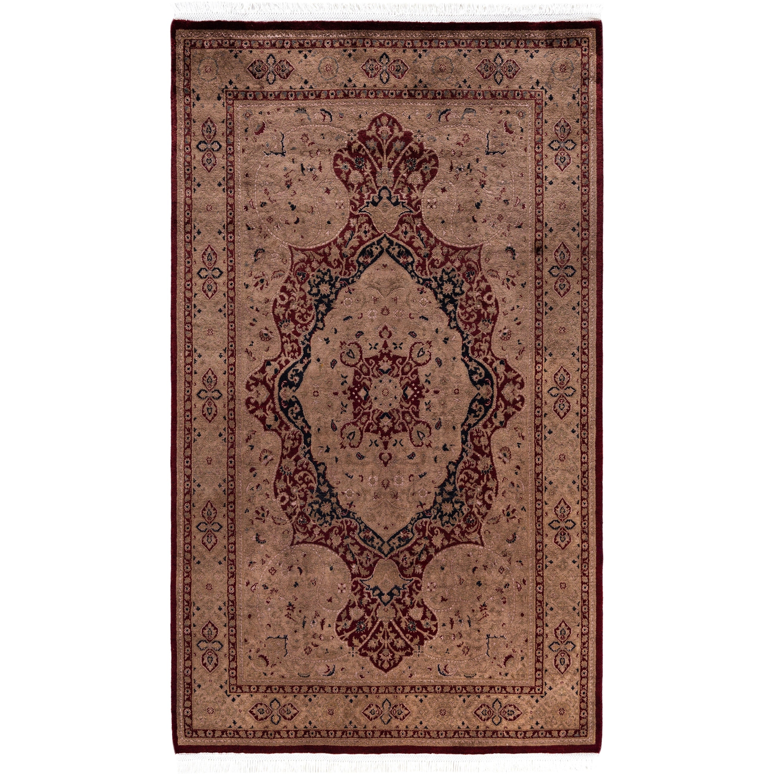 Overdyed Hand Knotted Wool Modern Contemporary Brown Area Rug 4 6 X 7 6