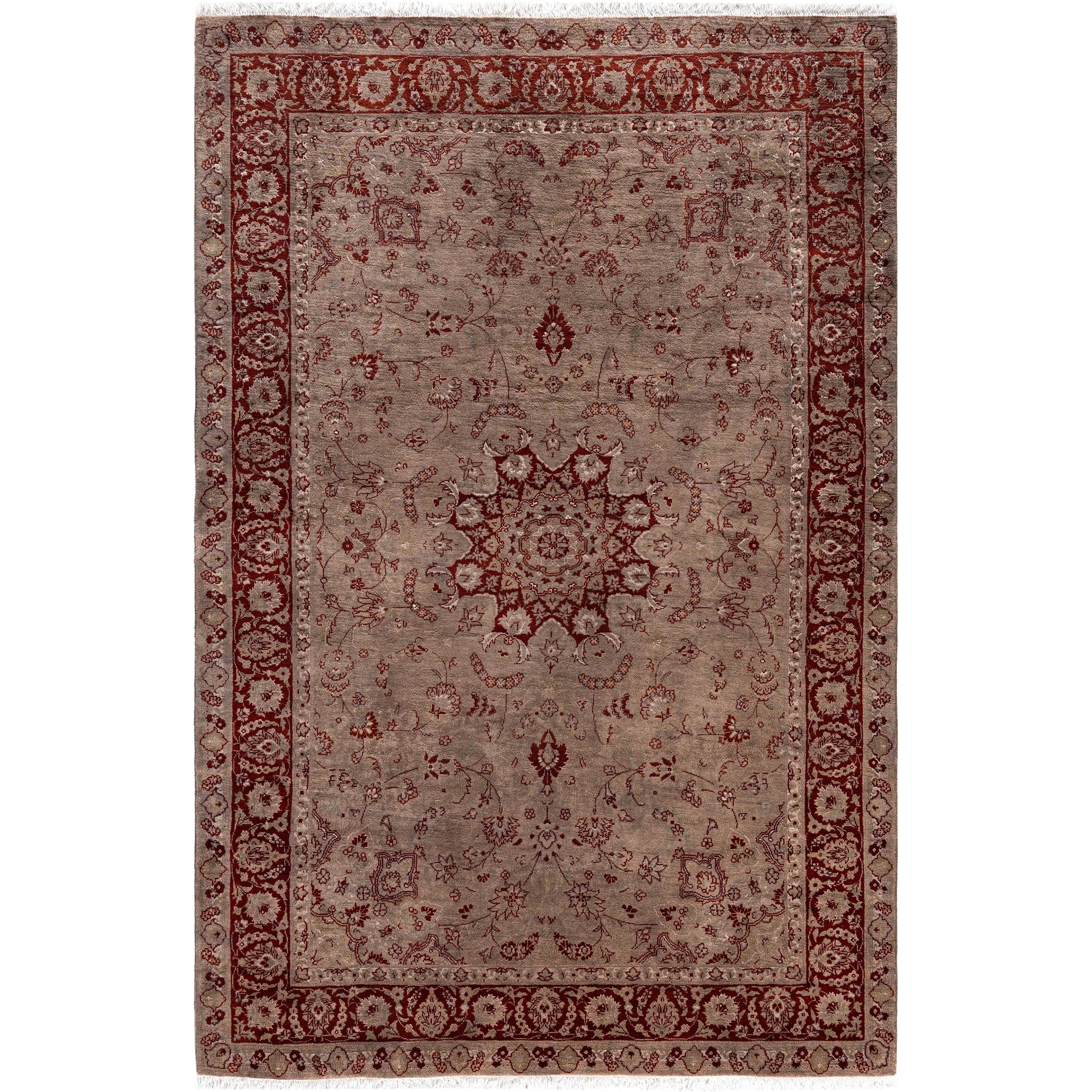 Overdyed Hand Knotted Wool Modern Contemporary Brown Area Rug 4 7 X 7 0