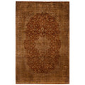 Overdyed Hand Knotted Wool Modern Contemporary Brown Area Rug 4 8 X 6 9