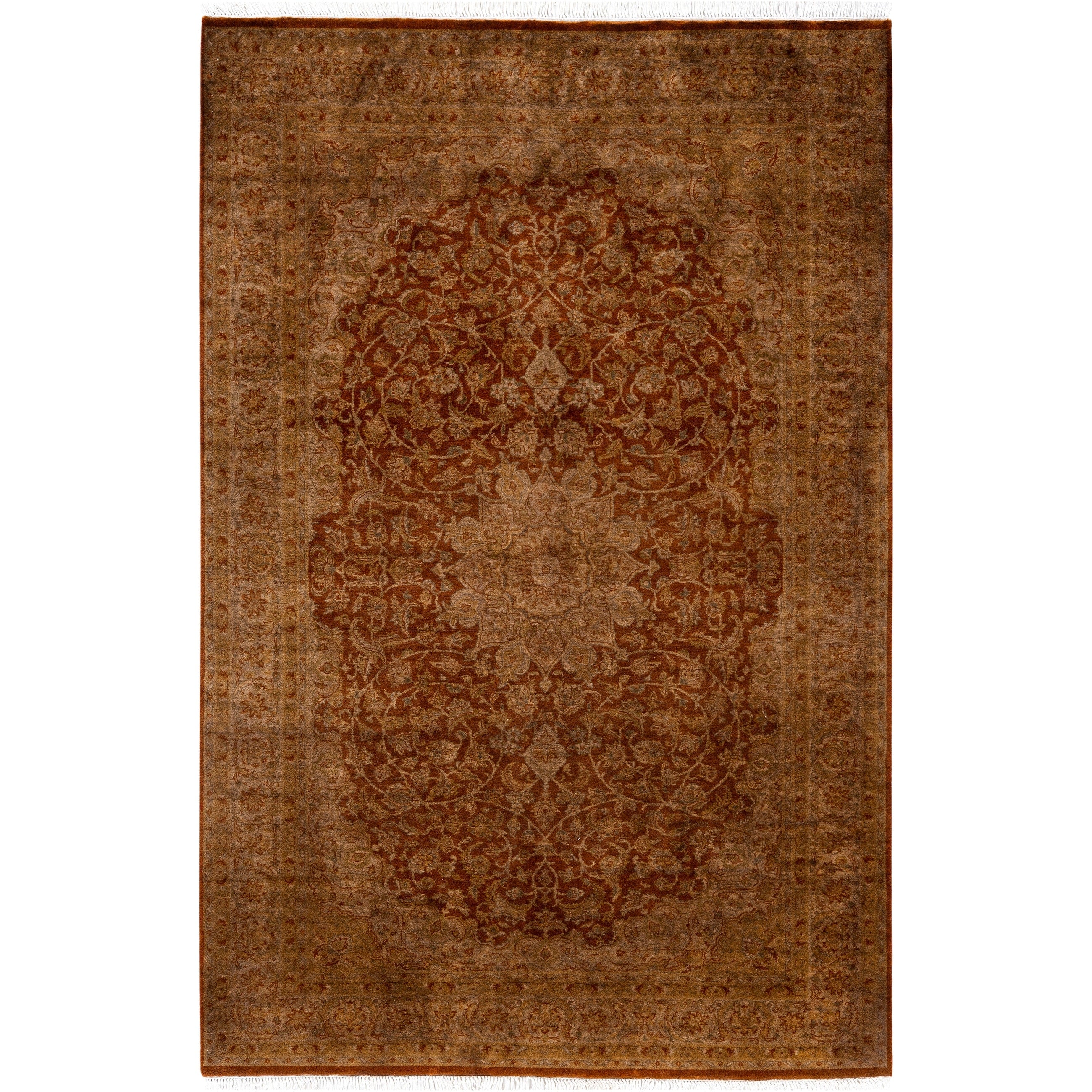 Overdyed Hand Knotted Wool Modern Contemporary Brown Area Rug 4 8 X 6 9